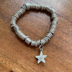 Chunky silver bracelet with Star charm
